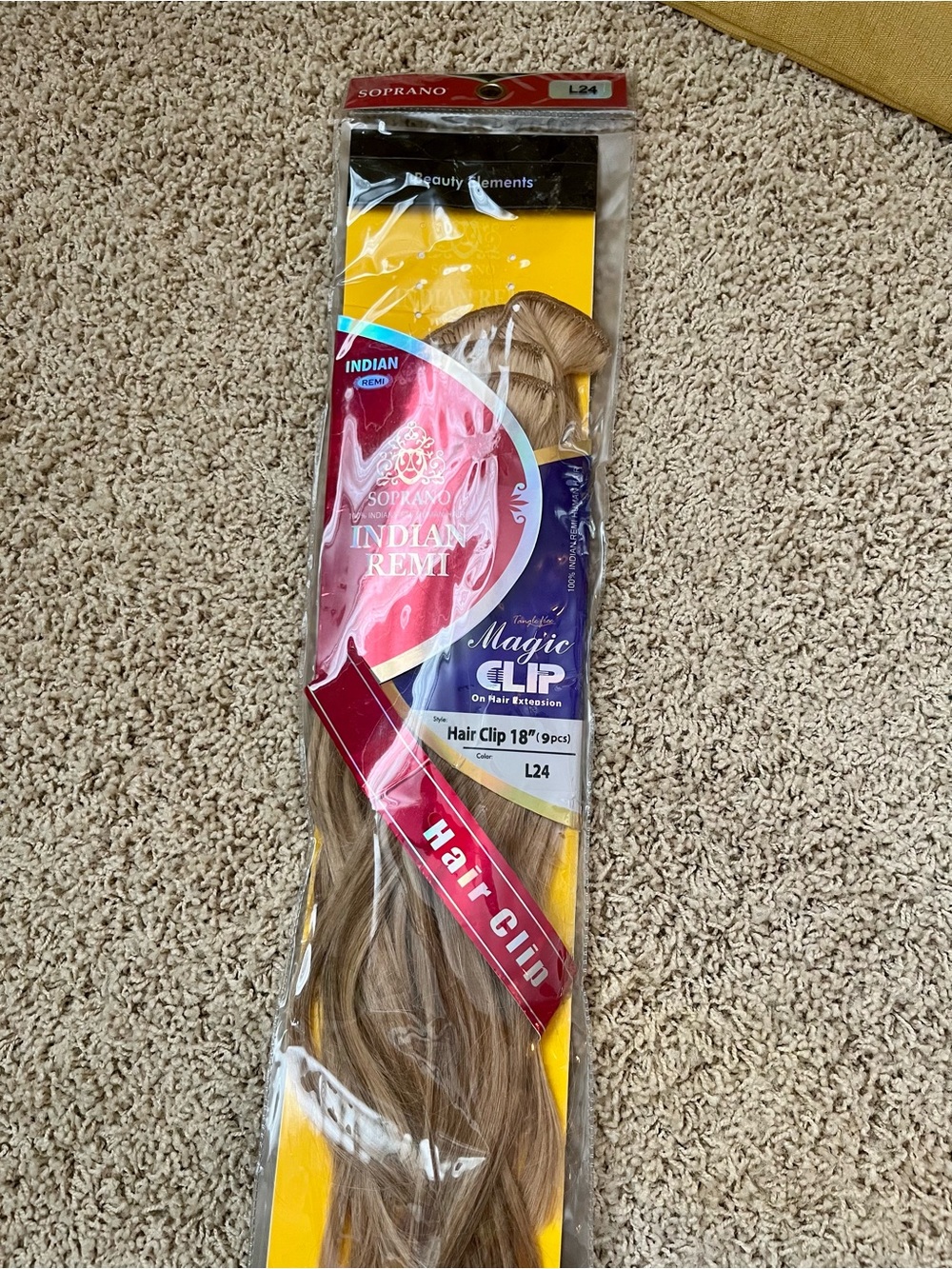 Soprano L24 Blonde Magic Clip Hair Extensions - 18" Clip-In (Indian Remi)